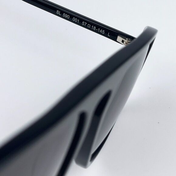 NEW Saint Laurent SL590 001 Black Aviator Unisex Sunglasses - Picture 11 of 12